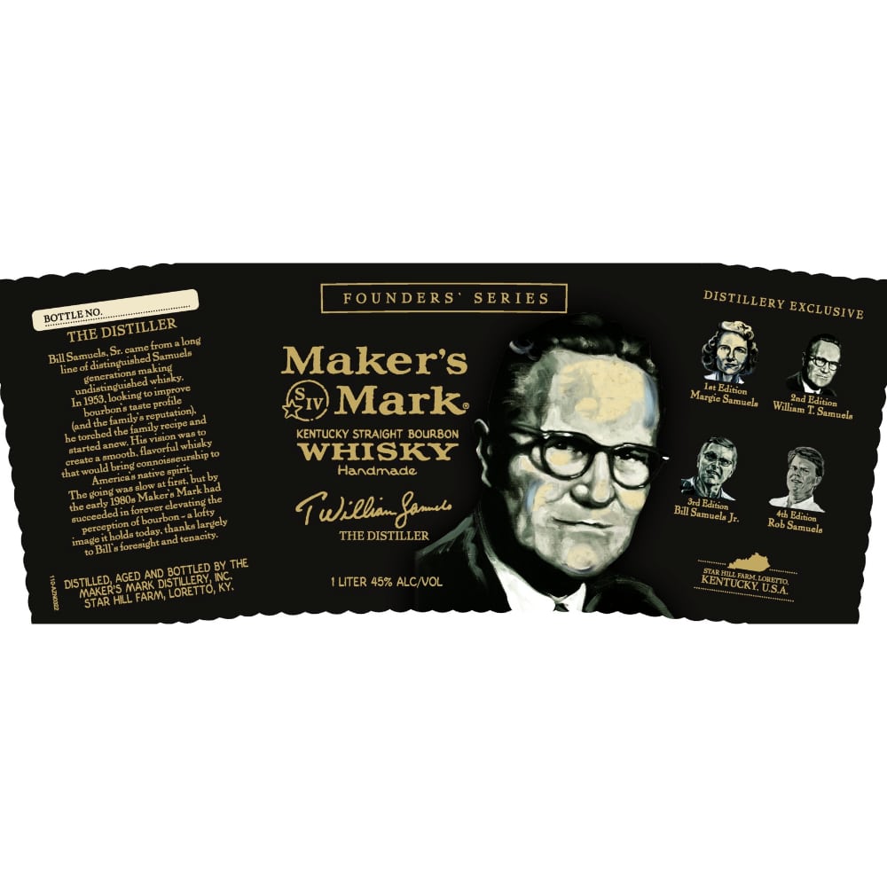 Maker's Mark Founder's Bill Sr Samuels Limited Edition Kentucky Straight Bourbon Whiskey | Free Shipping on orders $400+