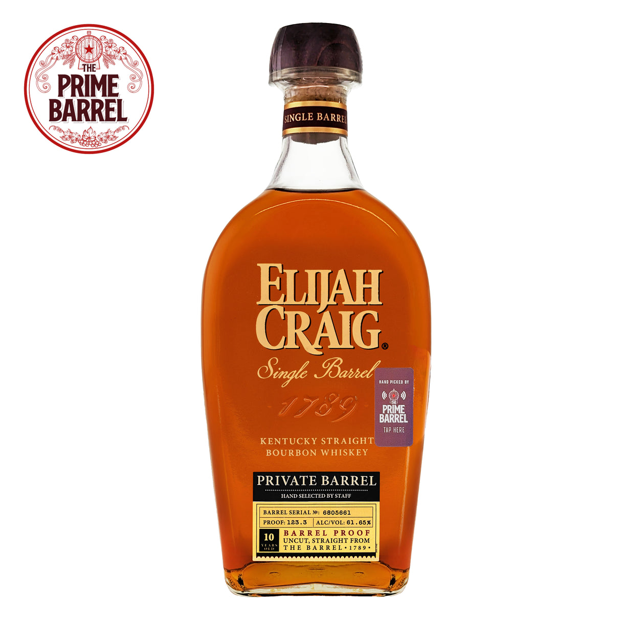 Elijah Craig 10 Years Old "Stolen Base" Single Barrel Kentucky Straight Bourbon Whiskey The Prime Barrel Pick #140 | De Wine Spot