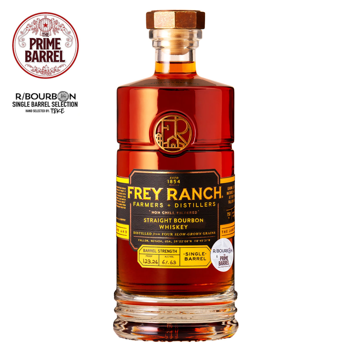 Frey Ranch Four Grain Single Barrel Cask Strength Bourbon The Prime Barrel x R-Bourbon Pick | Free Shipping on orders $400+