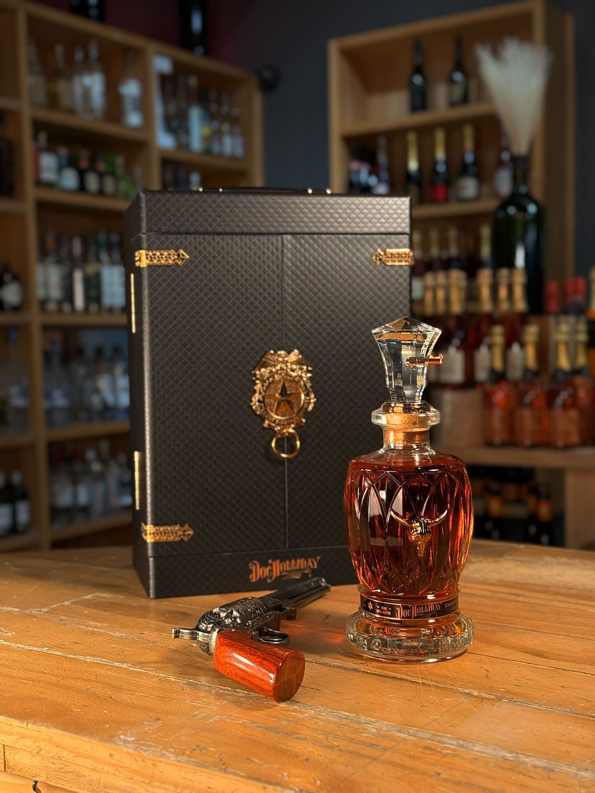 Doc Holliday 10 Years Straight Bourbon Whiskey Gift Set With Revolver | Free Shipping on orders $400+