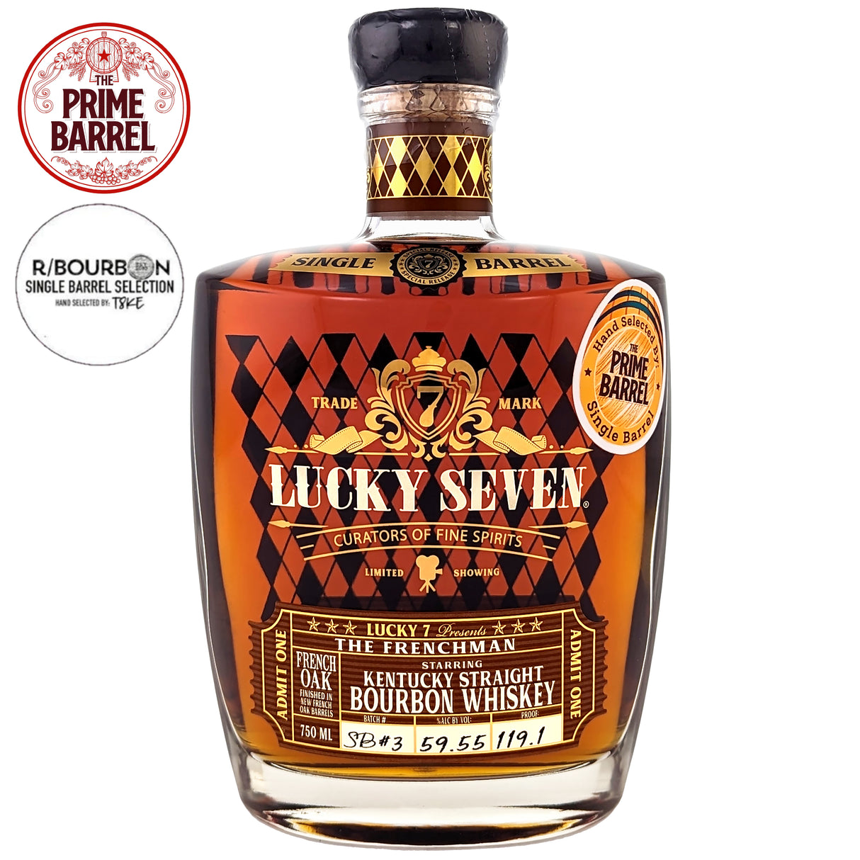 Lucky Seven The Frenchman Single Barrel Kentucky Straight Bourbon The Prime Barrel x R-Bourbon Pick | Free Shipping on orders $400+