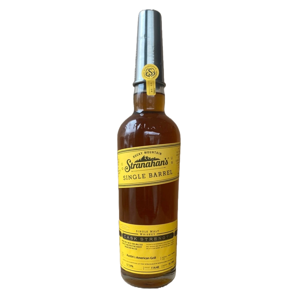 Stranahan's "Austin''s American Grill" Single Barrel Single Malt Colorado Whiskey | Free Shipping on orders $400+