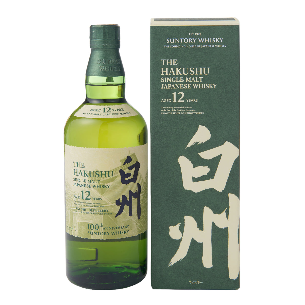 Suntory 100th Anniversary Hakushu 12 Years Old Single Malt Japanese Whisky | Free Shipping on orders $400+