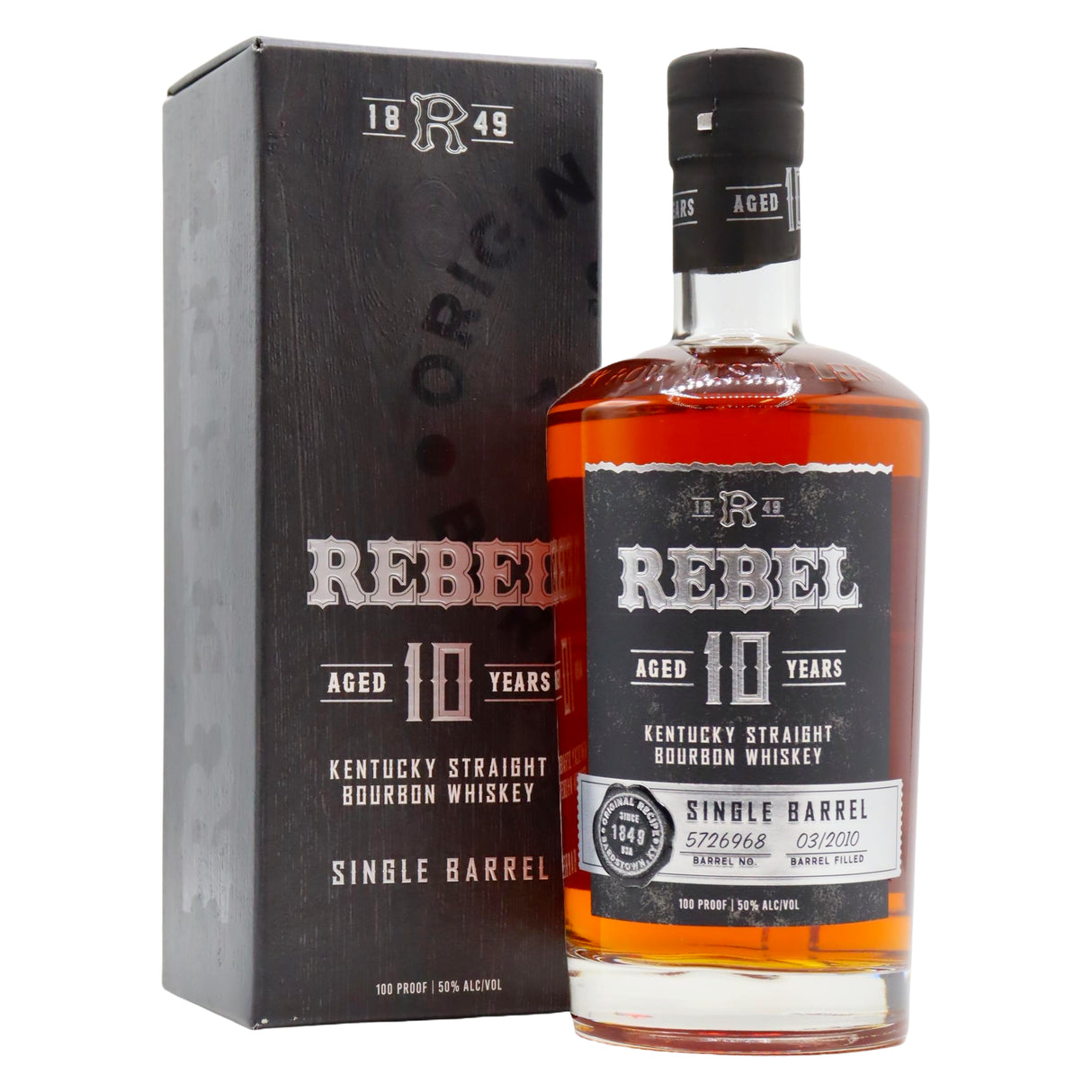 Rebel 10 Years Single Barrel Kentucky Straight Bourbon Whiskey | Free Shipping on orders $400+