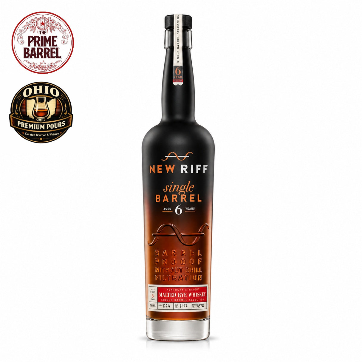 New Riff Distilling 6-Year Malted Rye “Riff Astley” Single Barrel Whiskey The Prime Barrel x Ohio Premium Pours Pick | Free Shipping on orders $400+