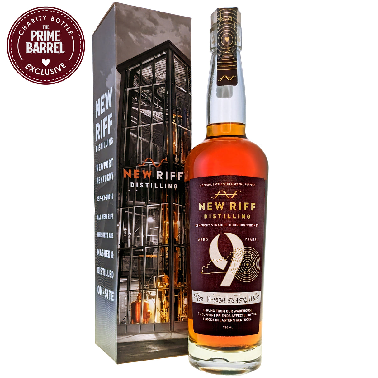 New Riff Distilling "One of One" 9 Year Single Barrel Straight Bourbon Whiskey The Prime Barrel Pick | Free Shipping on orders $400+