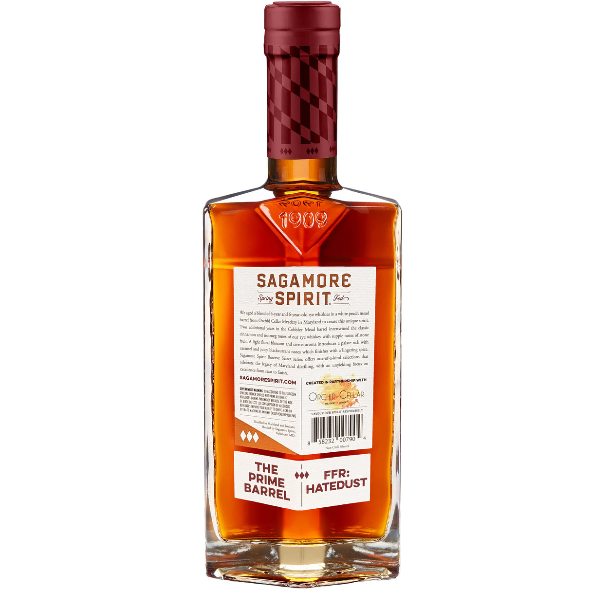 Sagamore Spirit "Peach Cobbler" Peach Mead Barrel Finish Rye The Prime Barrel x TheHateDust Pick | Free Shipping on orders $400+