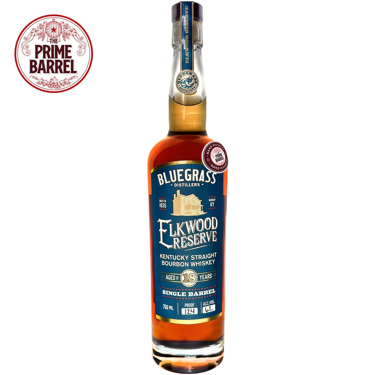 Bluegrass Distillers Elkwood Reserve 18 Years Old "Bunghole Blaster" Single Barrel Kentucky Straight Bourbon Whiskey The Prime Barrel Pick#136