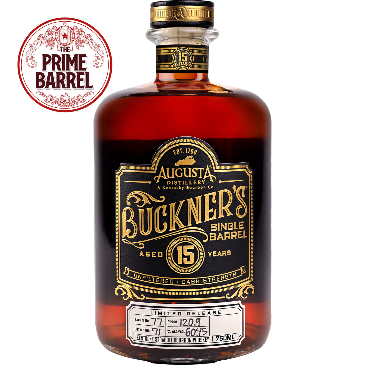 Augusta Distillery “Winged Wildebeest” Buckner's 15 Years Cask Strength Single Barrel Straight Bourbon Whiskey The Prime Barrel Pick #127