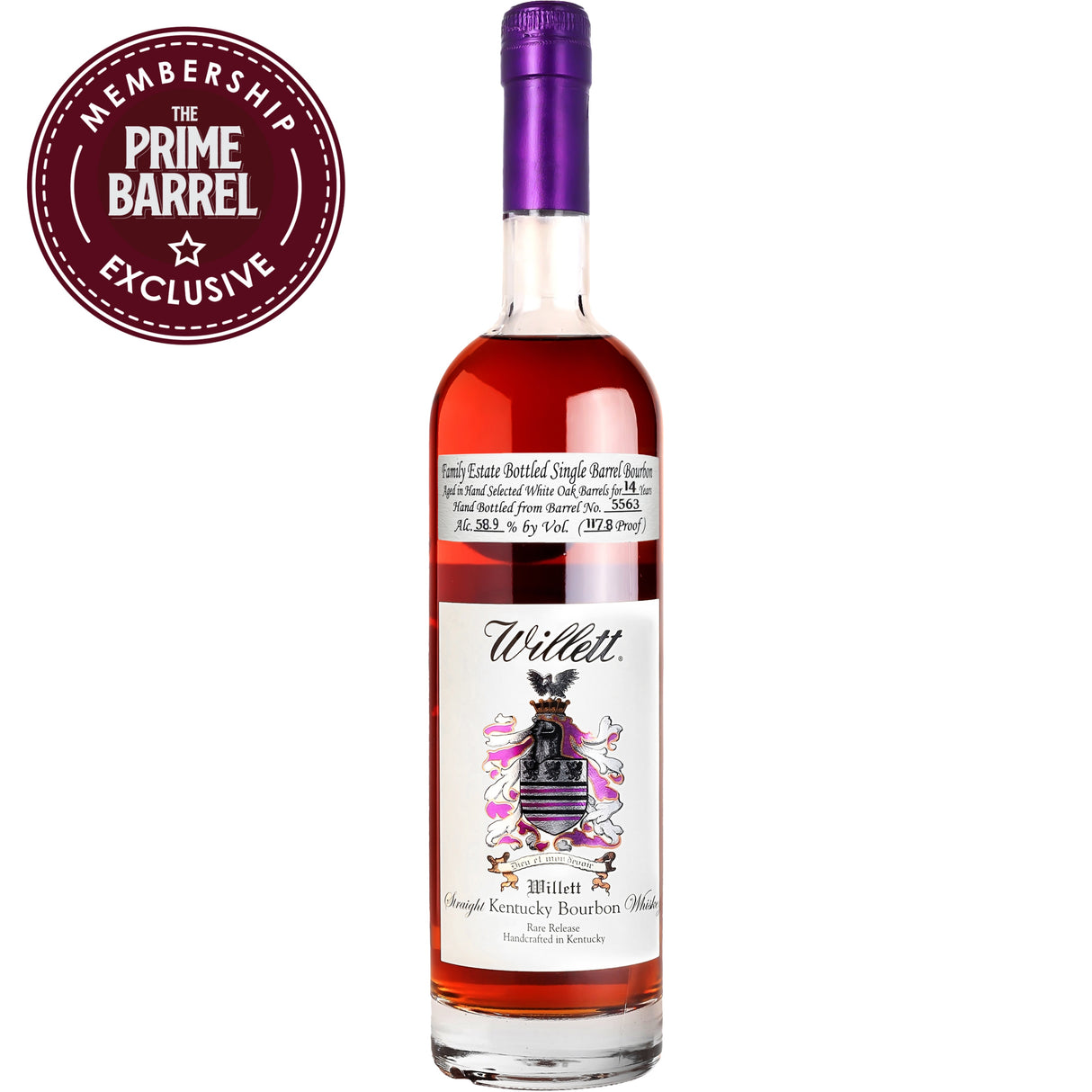 Willett Family Estate Bottled "Never Say Never" Single Barrel 14 Year Old Kentucky Straight Bourbon Whiskey The Prime Barrel Pick #135