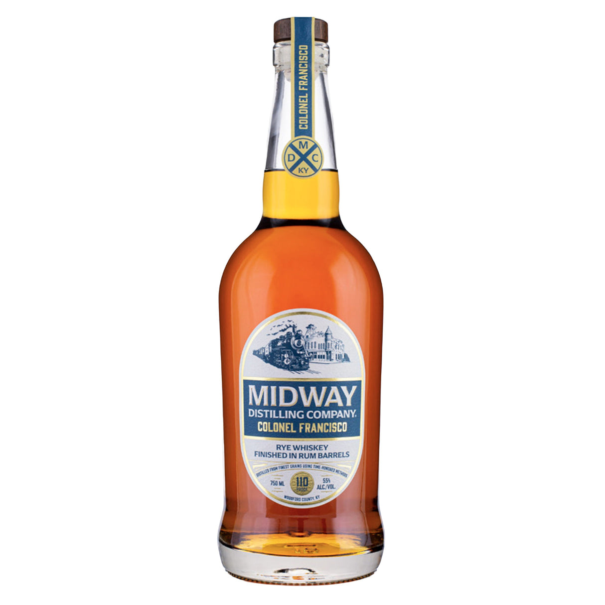 Midway Distilling Company Colonel Francisco Rye Whiskey Finished in Rum Barrels | Free Shipping on orders $400+