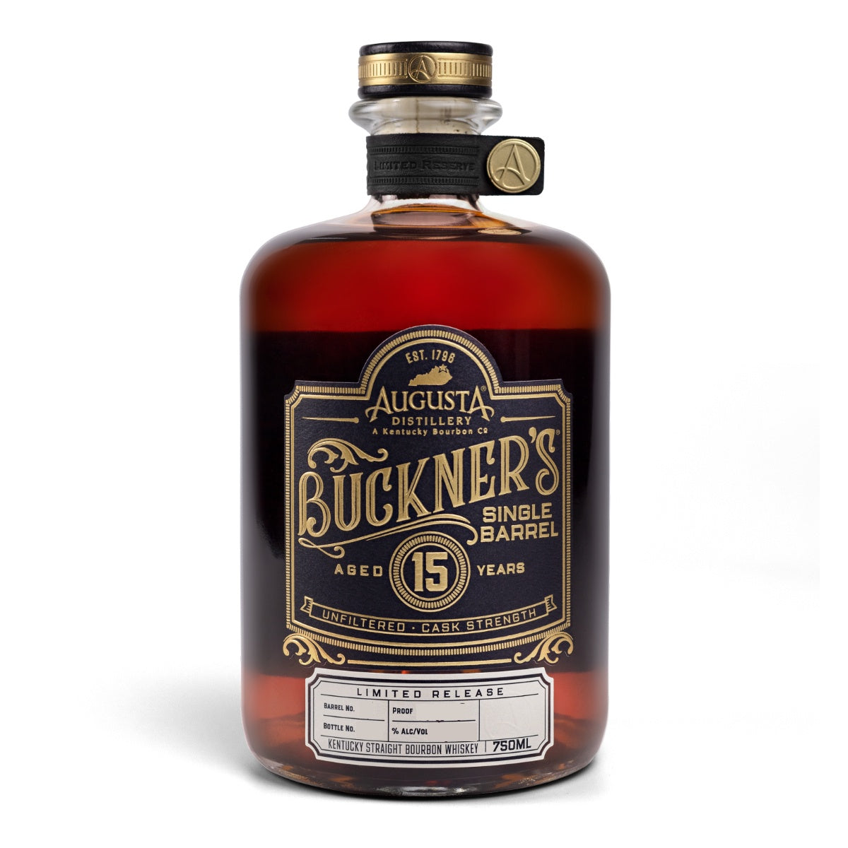 Augusta Distillery Buckner's 15 Years Cask Strength Single Barrel Straight Bourbon Whiskey | Free Shipping on orders $400+