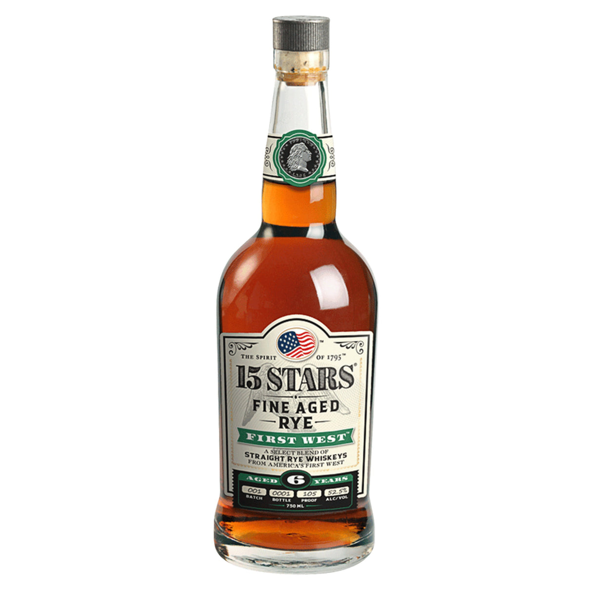 15 Stars 6 Years Old First West Fine Aged Rye | Free Shipping on orders $400+
