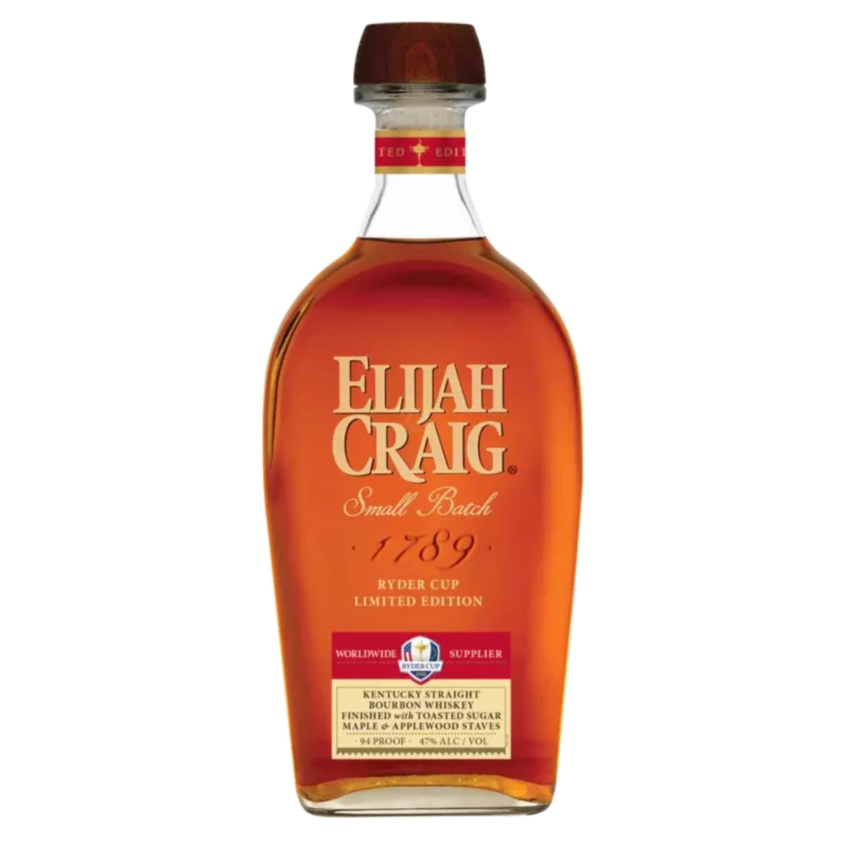 Elijah Craig 2025 Ryder Cup Limited Edition Kentucky Straight Bourbon Whiskey Finished with Toasted Sugar Maple & Applewood Staves | Free Shipping on orders $400+