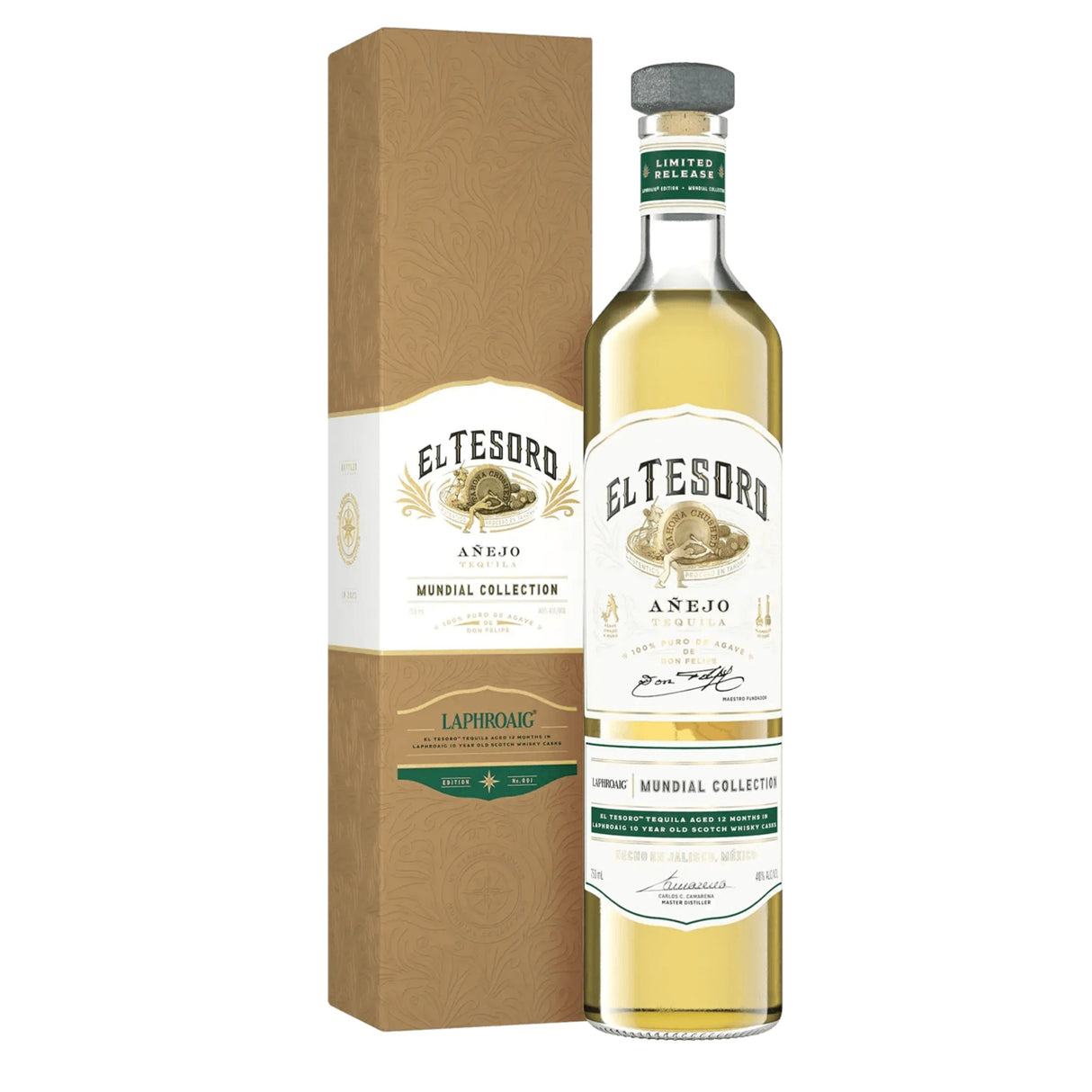 El Tesoro Tequila Anejo Mundial Collection Aged In Laphroaig 10 Year Old Scotch Whiskey Casks | Free Shipping on orders $400+