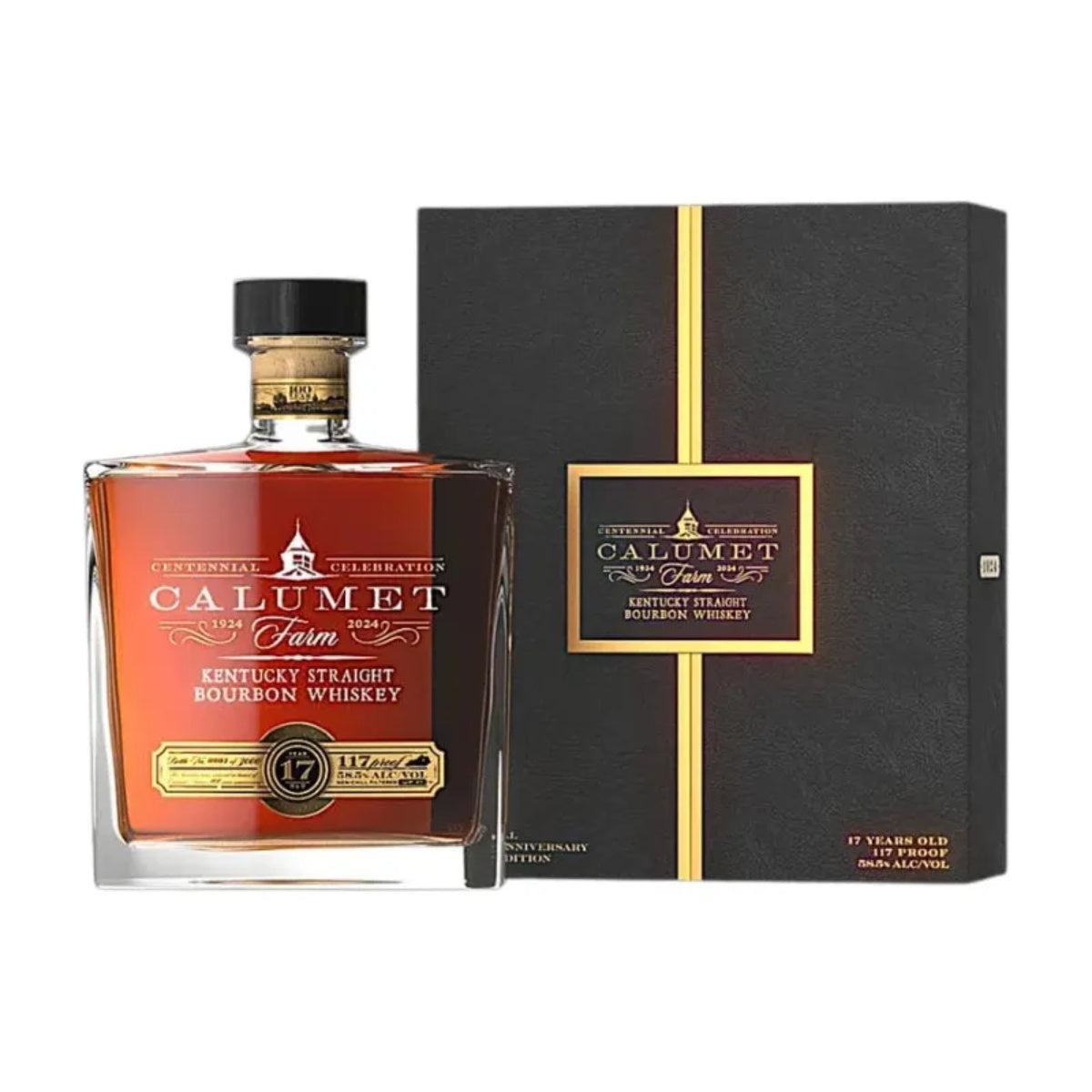 Calumet Farm 17 Years 100th Anniversary Glass Decanter Kentucky Straight Bourbon Whiskey | Free Shipping on orders $400+