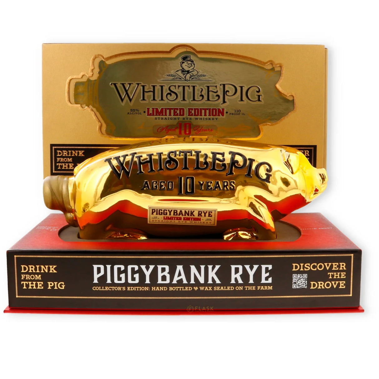WhistlePig PiggyBank 10 Year Rye Limited Edition Gold Bottle | Free Shipping on orders $400+