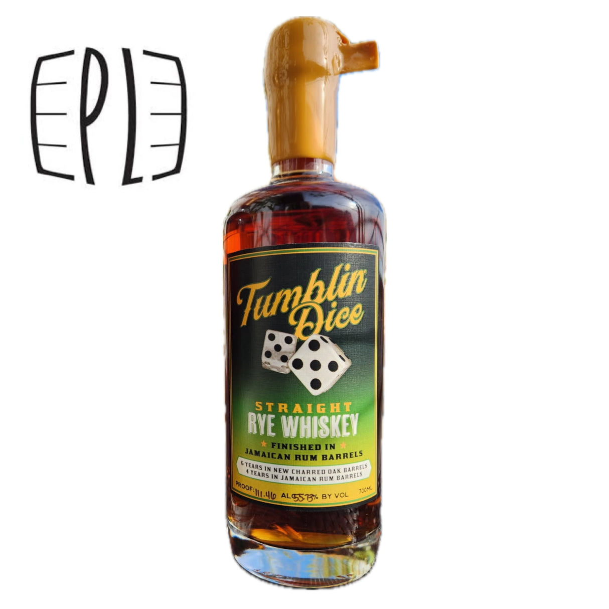 Tumblin Dice Jamaican Rum Finished 10 Year Single Barrel "PLDC" Rye Straight Whiskey