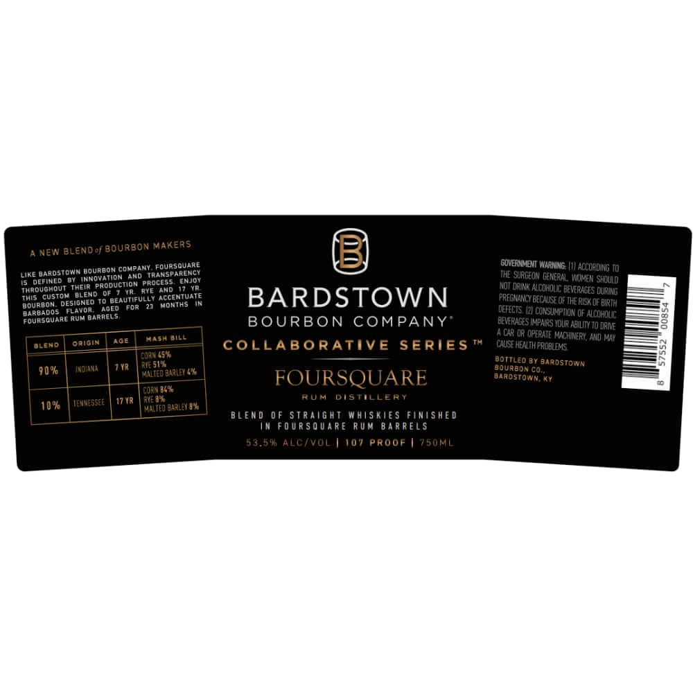 Bardstown Bourbon Company Collaborative Series Foursquare Rum Barrel Finish Straight Bourbon Whiskey | Free Shipping on orders $400+