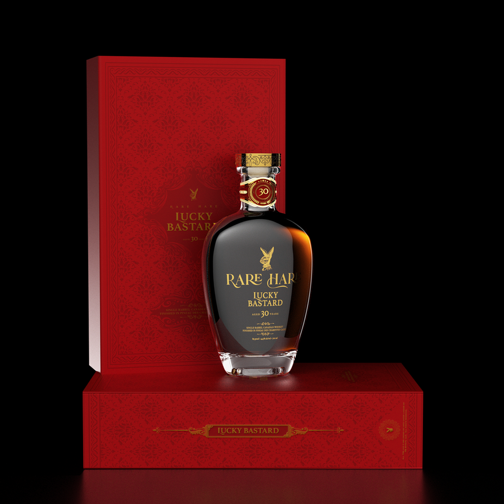 Playboy Spirits Rare Hare Lucky Bastard 30 Year Single Barrel Whisky Finished in Pineau des Charentes Casks | Free Shipping on orders $400+