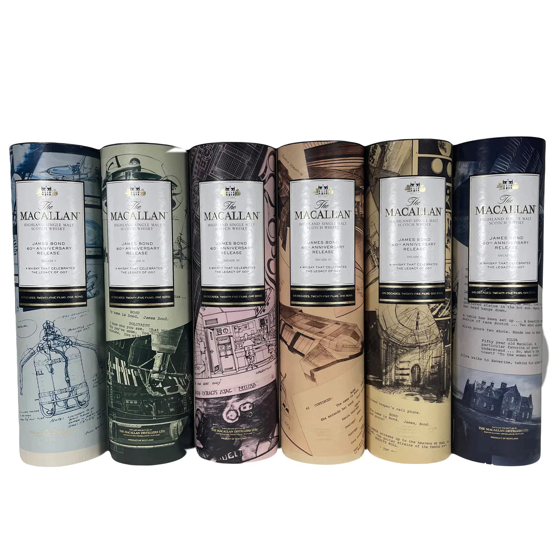 The Macallan James Bond 60th Anniversary Release Decade I-VI (Full set) | Free Shipping on orders $400+