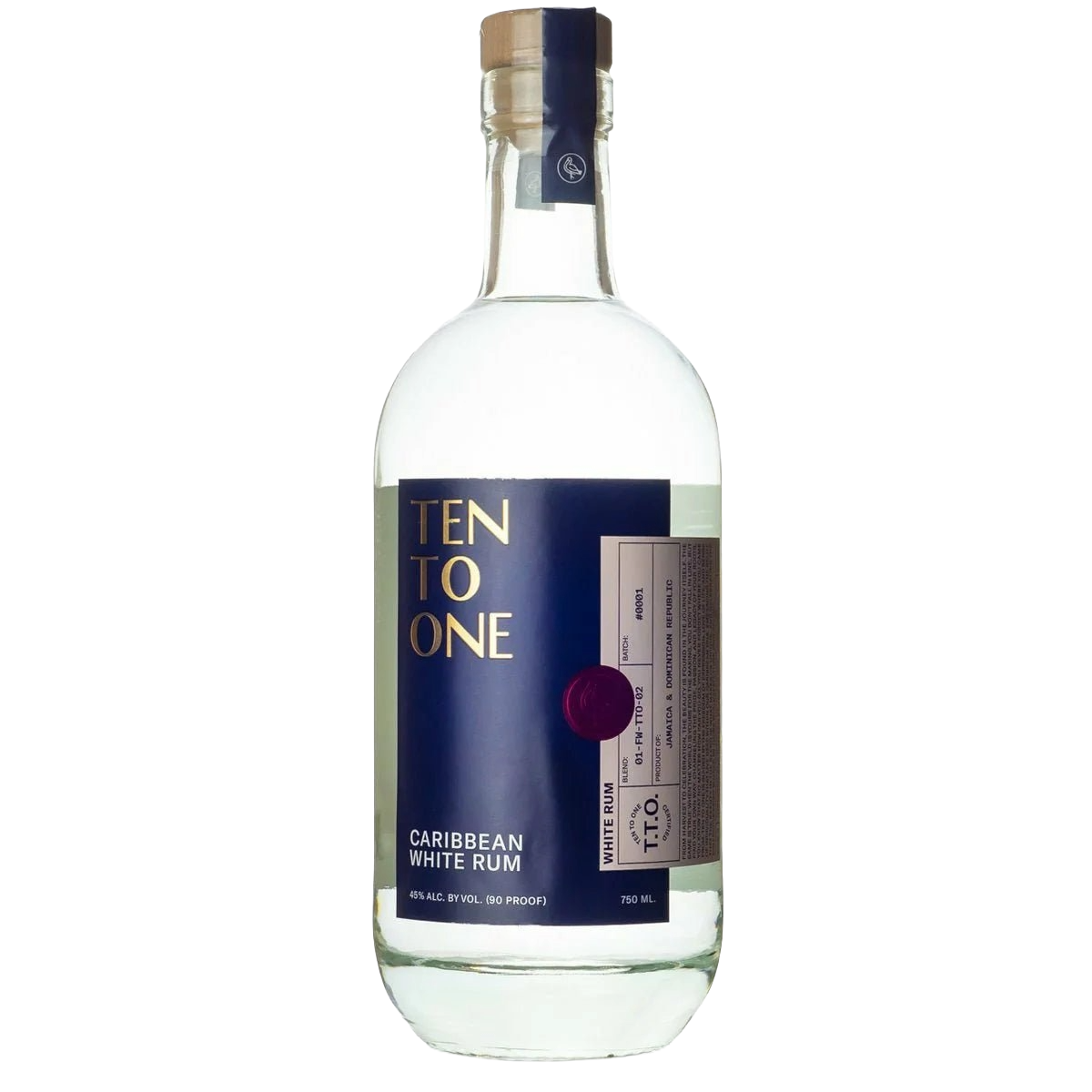 Ten To One Caribbean White Rum | Free Shipping on orders $400+