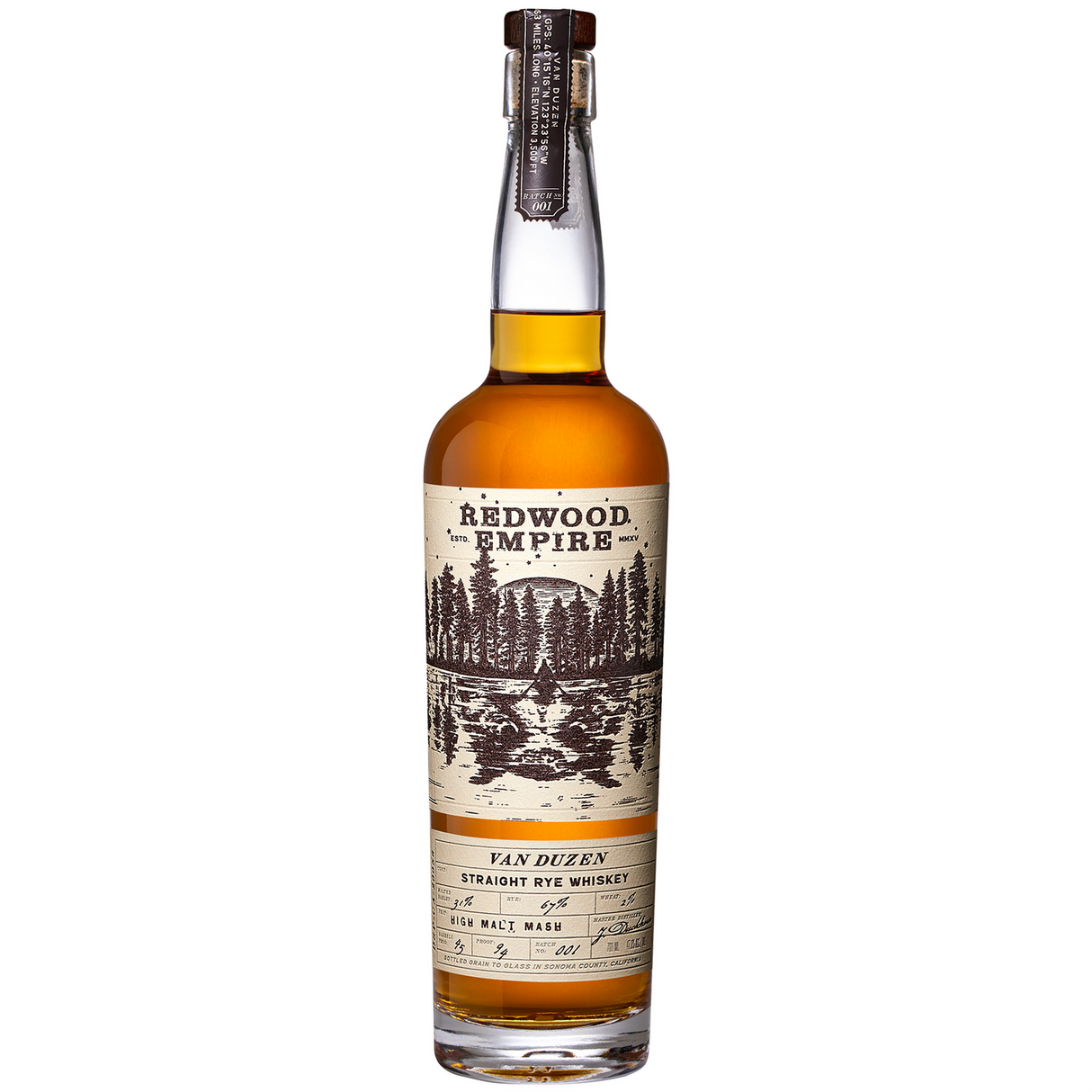 Redwood Empire Van Duzen Straight Rye Whiskey | Free Shipping on orders $400+