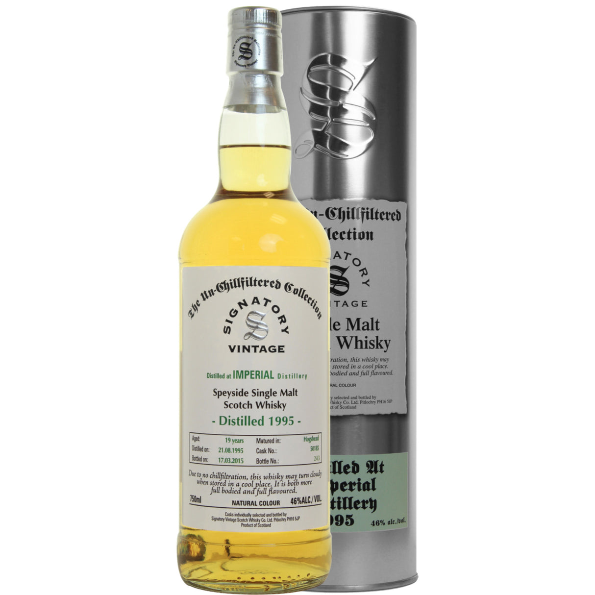 Imperial Hogshead 19 yrs Speyside Unchillfiltered Signatory Single Malt Scotch Whisky | Free Shipping on orders $400+