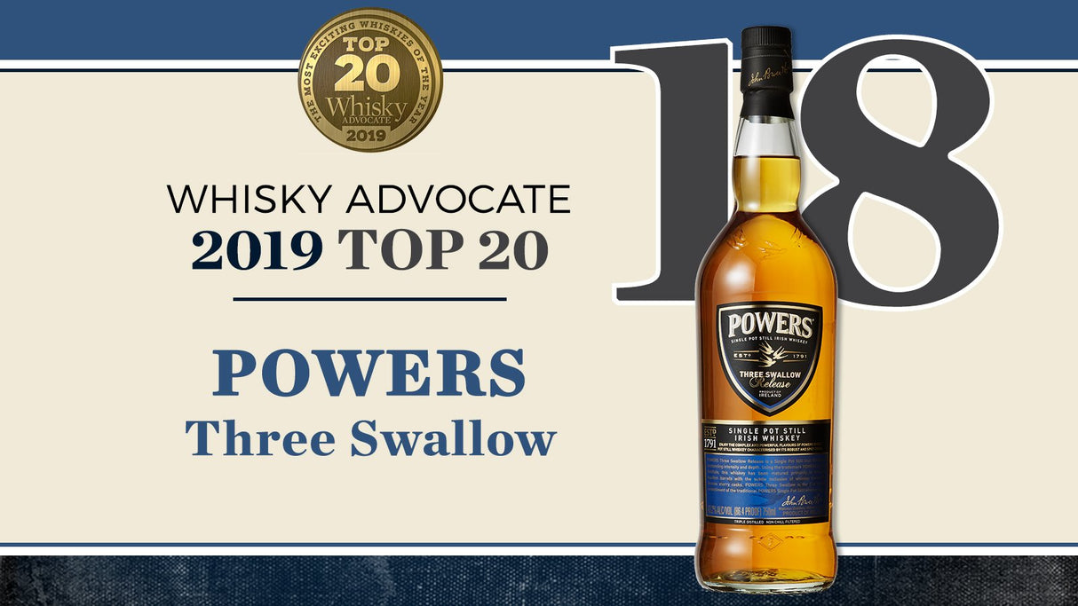 Powers Three Swallow Release Single Pot Still Irish Whiskey | Free Shipping on orders $400+