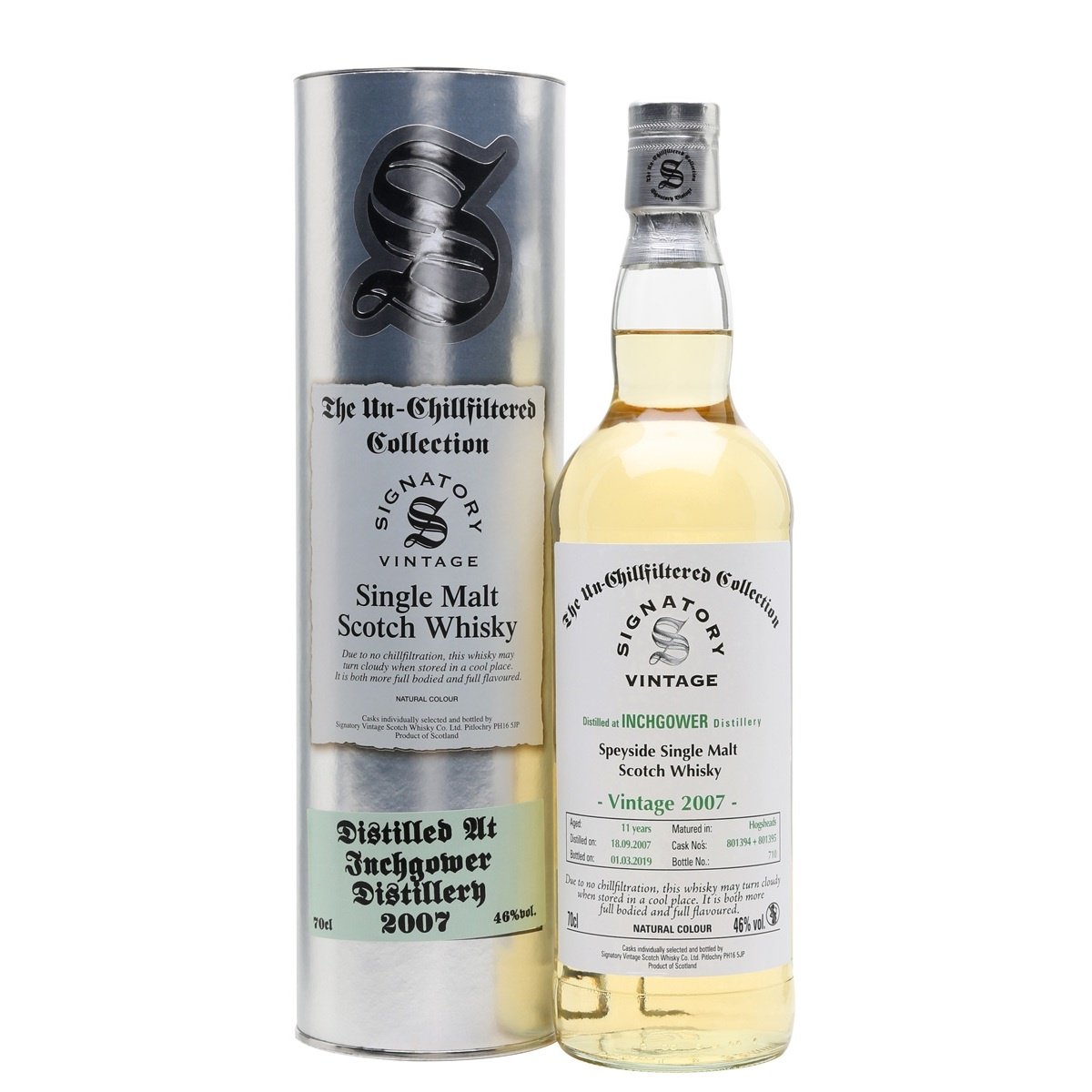 Inchgower 11 yrs Unchillfiltered Signatory Single Malt Scotch Whisky | Free Shipping on orders $400+