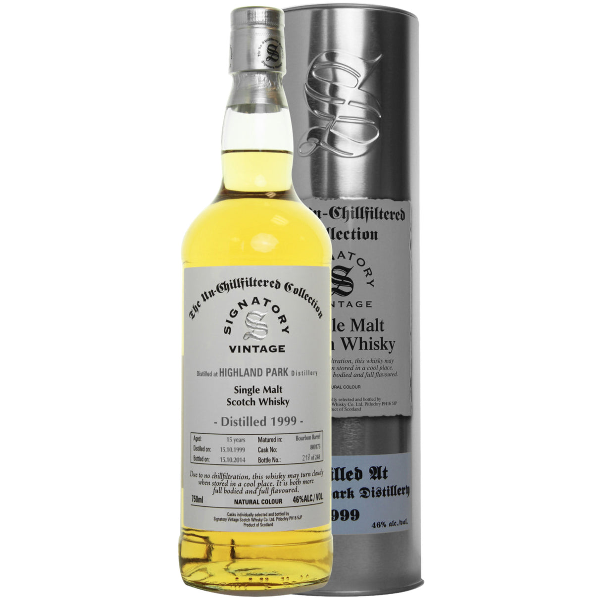 Highland Park Bourbon 15 yrs Island Unchillfiltered Signatory Single Malt Scotch Whisky | Free Shipping on orders $400+