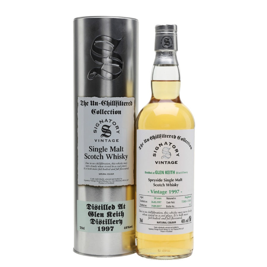Glen Keith 20 yrs Speyside Unchillfiltered Signatory Single Malt Scotch Whisky | Free Shipping on orders $400+
