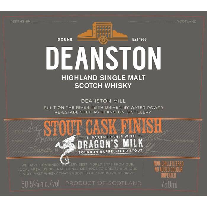Deanston Dragon's Milk Stout Cask Finish Highland Single Malt Scotch Whisky | Free Shipping on orders $400+
