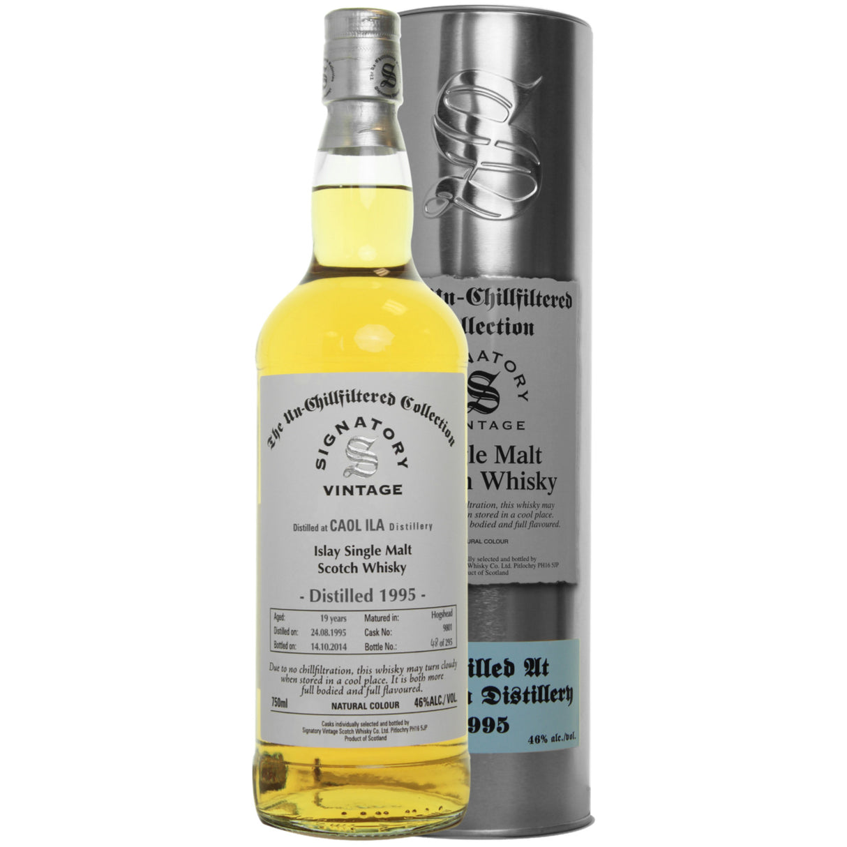 Caol Ila Hogshead 19 yrs Islay Unchillfiltered Signatory Single Malt Scotch Whisky | Free Shipping on orders $400+