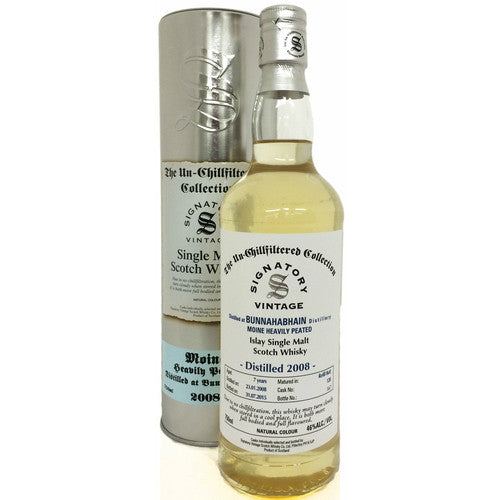Bunnahabhain-Moine 7 yrs Islay Unchillfiltered Signatory Single Malt Scotch Whisky | Free Shipping on orders $400+