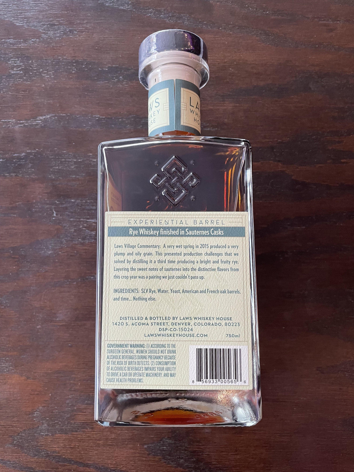 Laws Whiskey House "Breaking The Law: Prime Suspect" Collaboration Experiential Single Barrel Sauternes Finish Rye Whiskey | Free Shipping on orders $400+