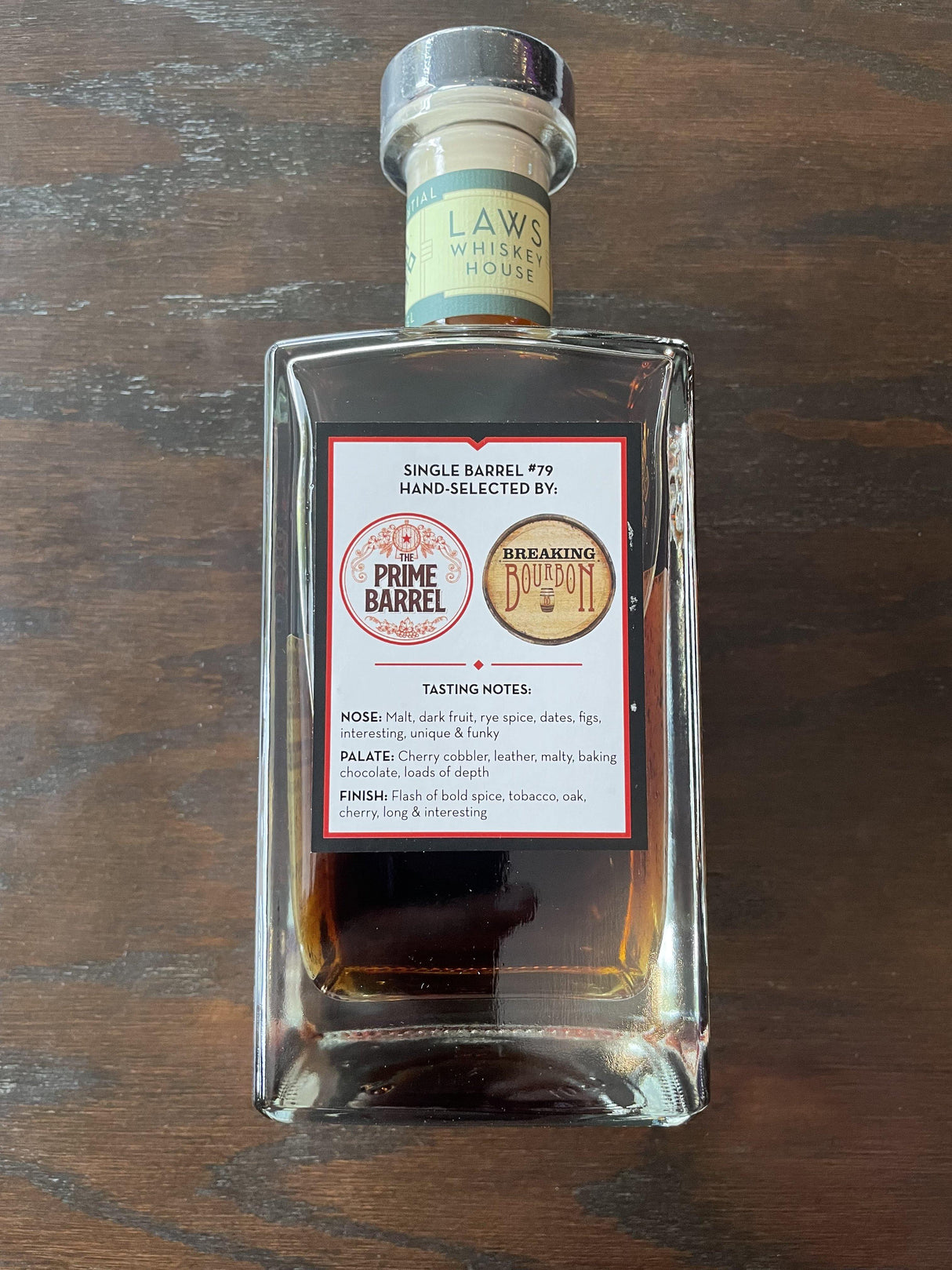 Laws Whiskey House "Breaking The Law: Prime Suspect" Collaboration Experiential Single Barrel Sauternes Finish Rye Whiskey | Free Shipping on orders $400+