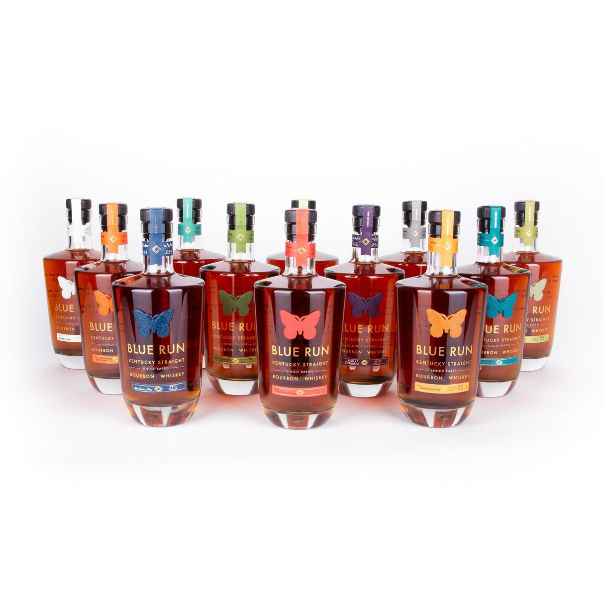 Blue Run Kentucky Straight High Rye Bourbon Single Barrel Whiskey Set of 12 | Free Shipping on orders $400+