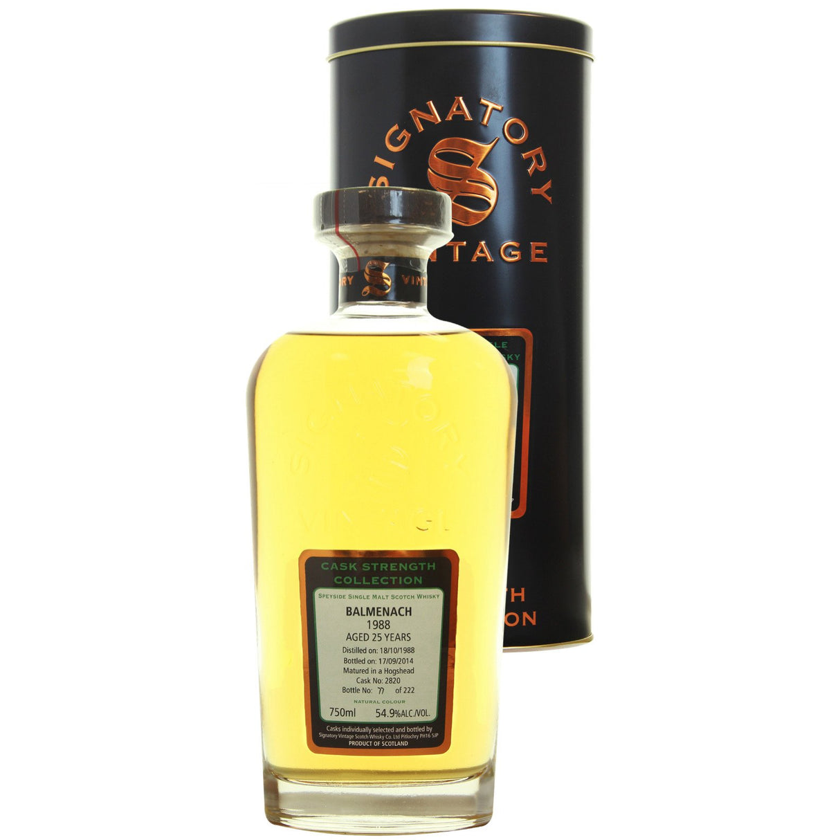 Balmenach Hogshead 25 yrs Speyside Cask Strength Signatory Single Malt Scotch Whisky | Free Shipping on orders $400+