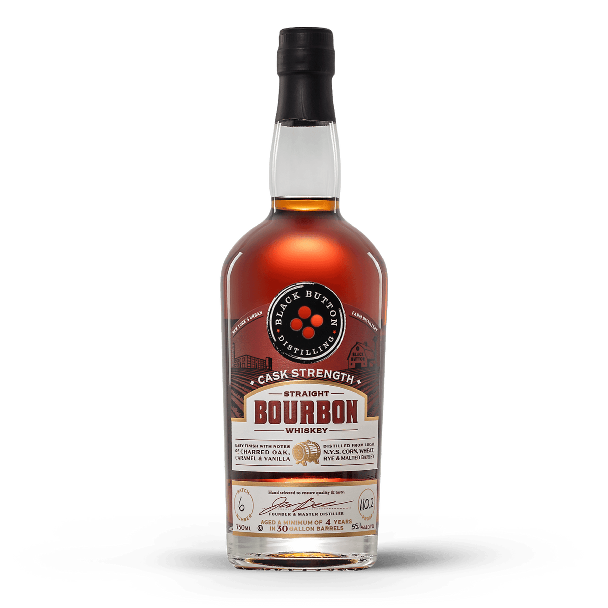 Black Button Distilling Cask Strength Straight Bourbon | Free Shipping on orders $400+