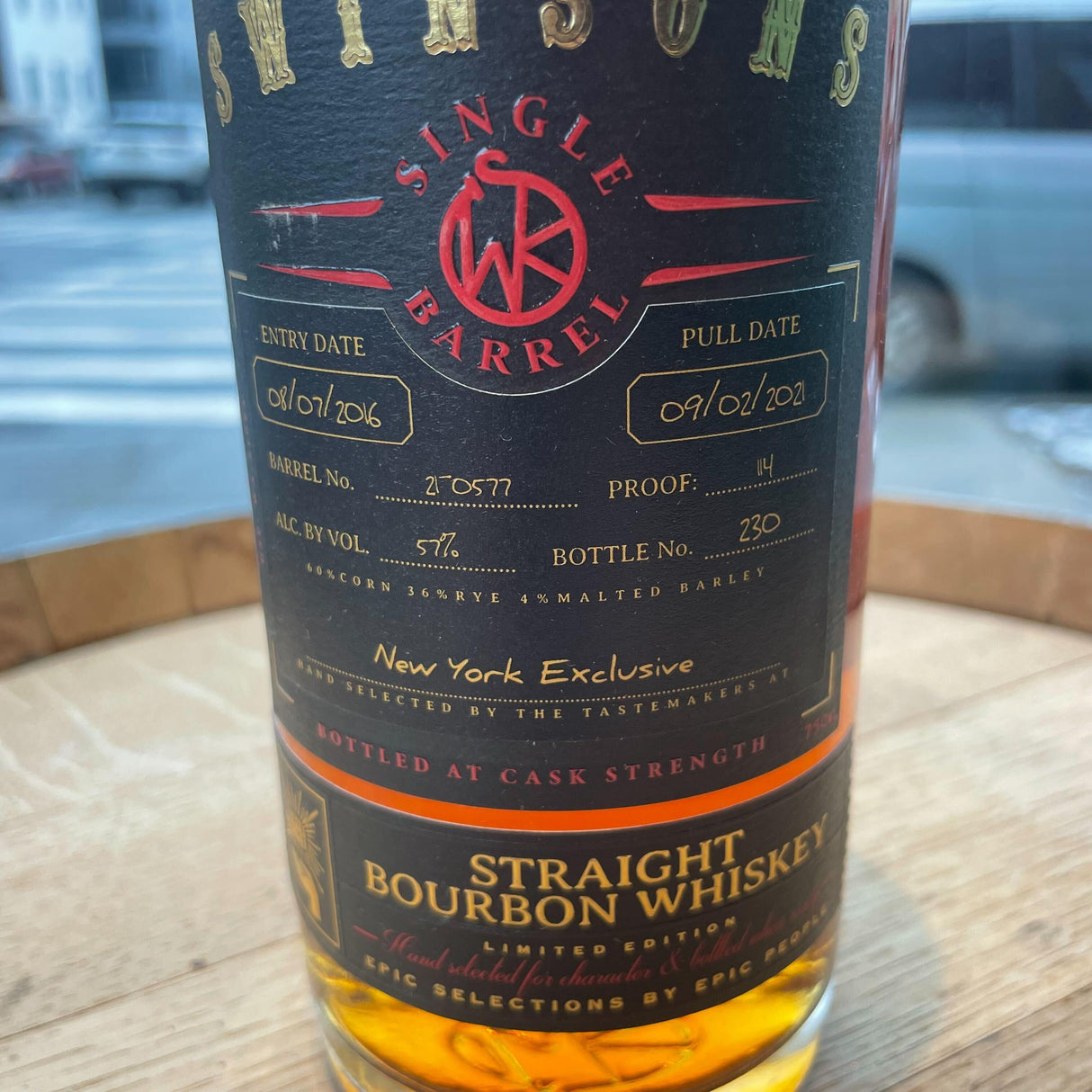 Doc Swinson's New York Exclusive 5 Year Old Single Barrel Cask Strength Straight Bourbon Whiskey | Free Shipping on orders $400+