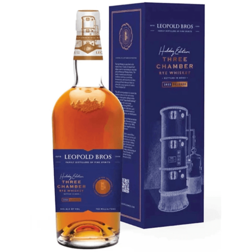 Leopold Brothers Three Chamber Bottle in Bond Rye Whiskey | Free Shipping on orders $400+