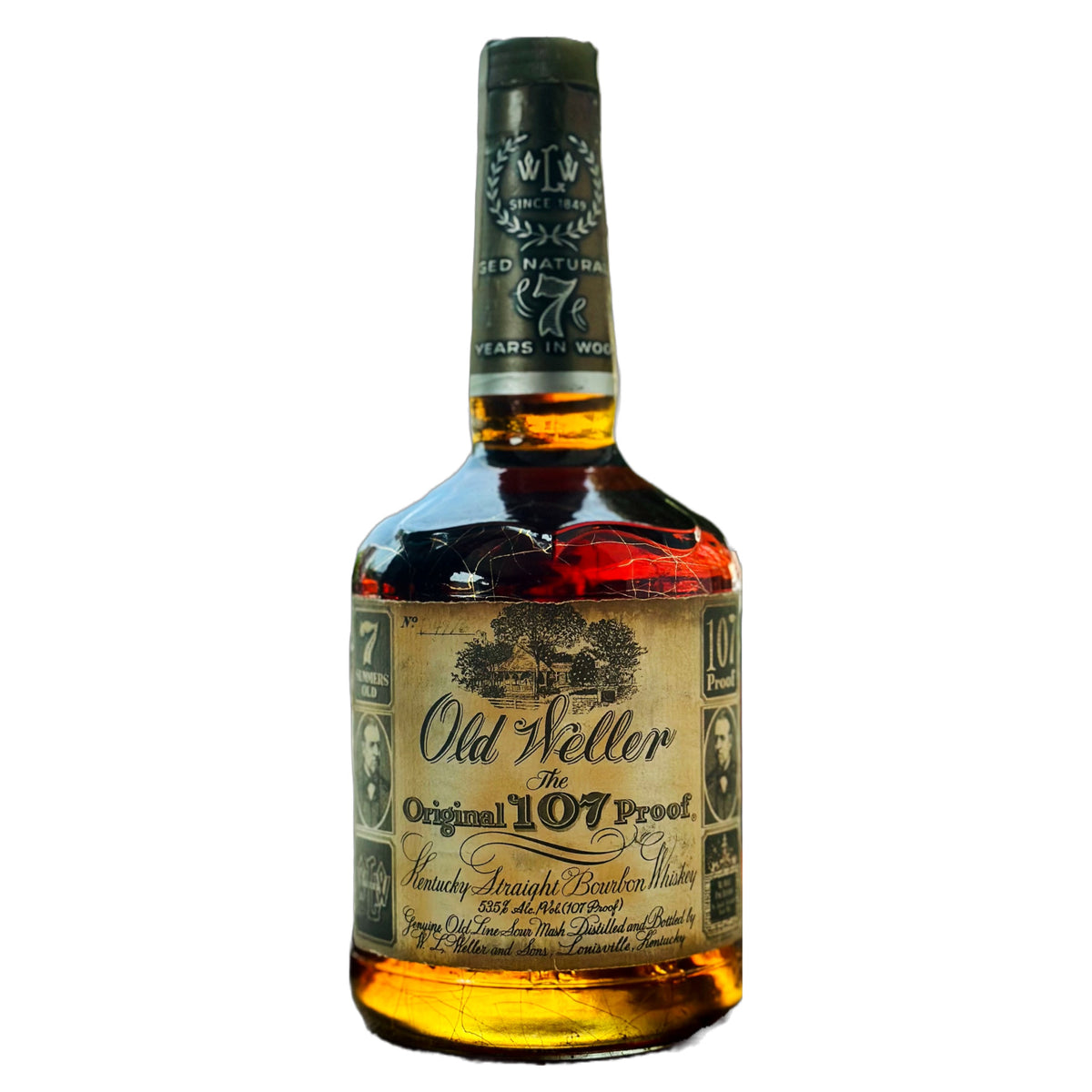 Old W. L. Weller Original 107 Proof Bourbon Gold Vein 1975 – De 