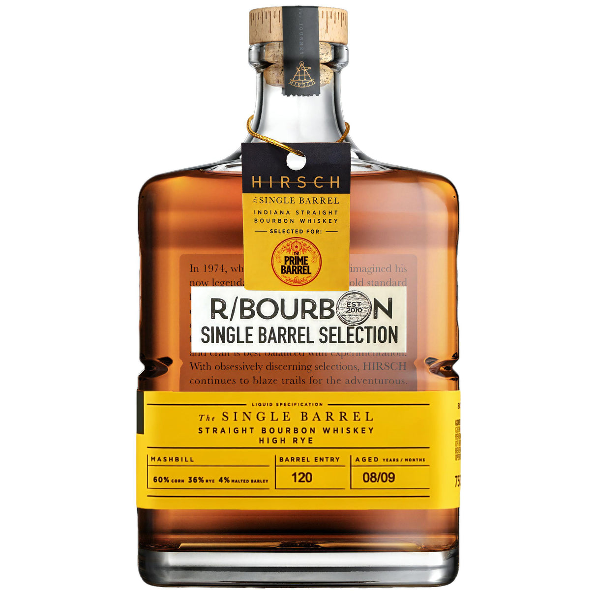 Hirsch 8 Year Old Single Barrel Straight High Rye Bourbon The Prime Barrel x R-Bourbon Pick | Free Shipping on orders $400+