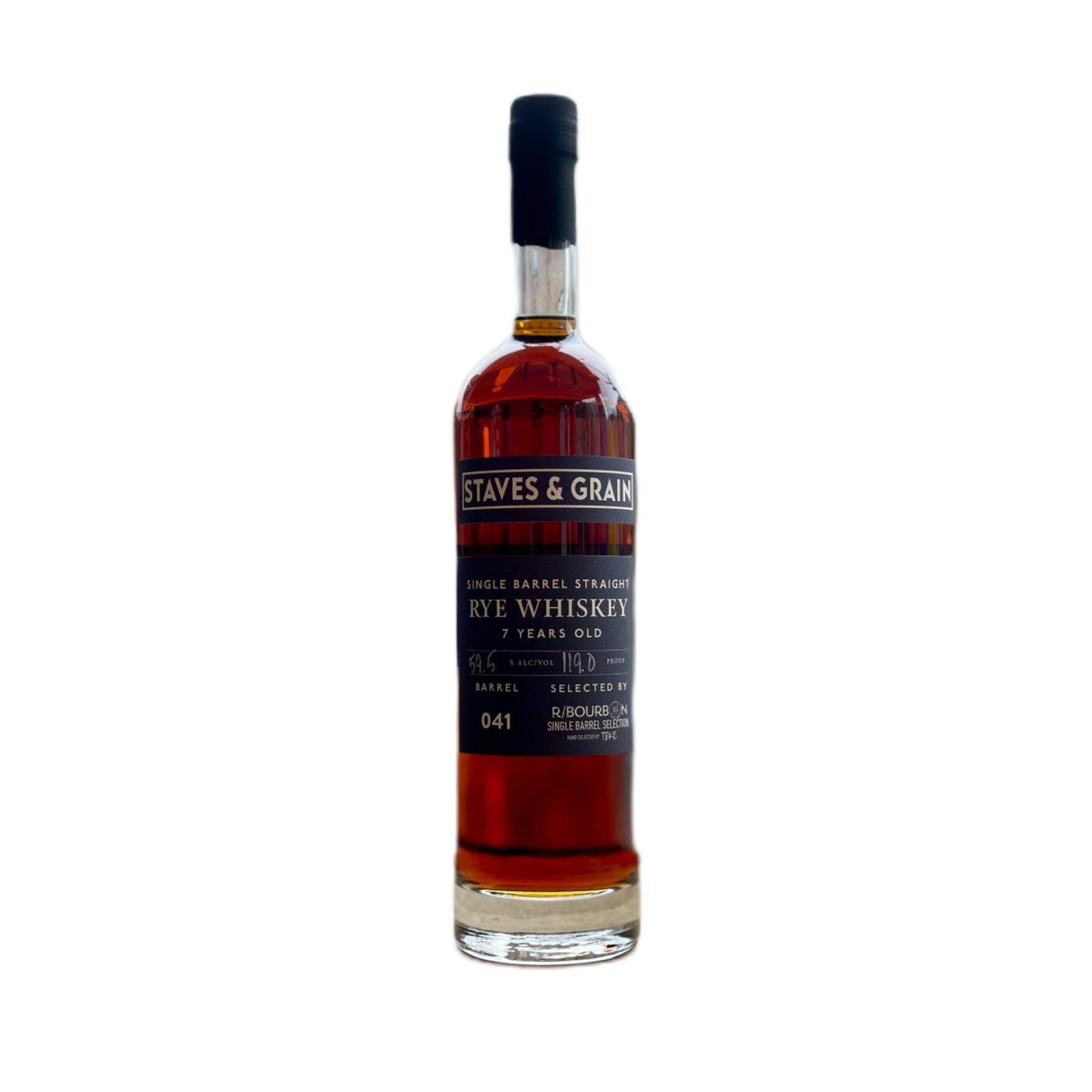 Staves & Grain "R/Bourbon" 7 Year Old Single Barrel Straight Rye Whiskey | Free Shipping on orders $400+