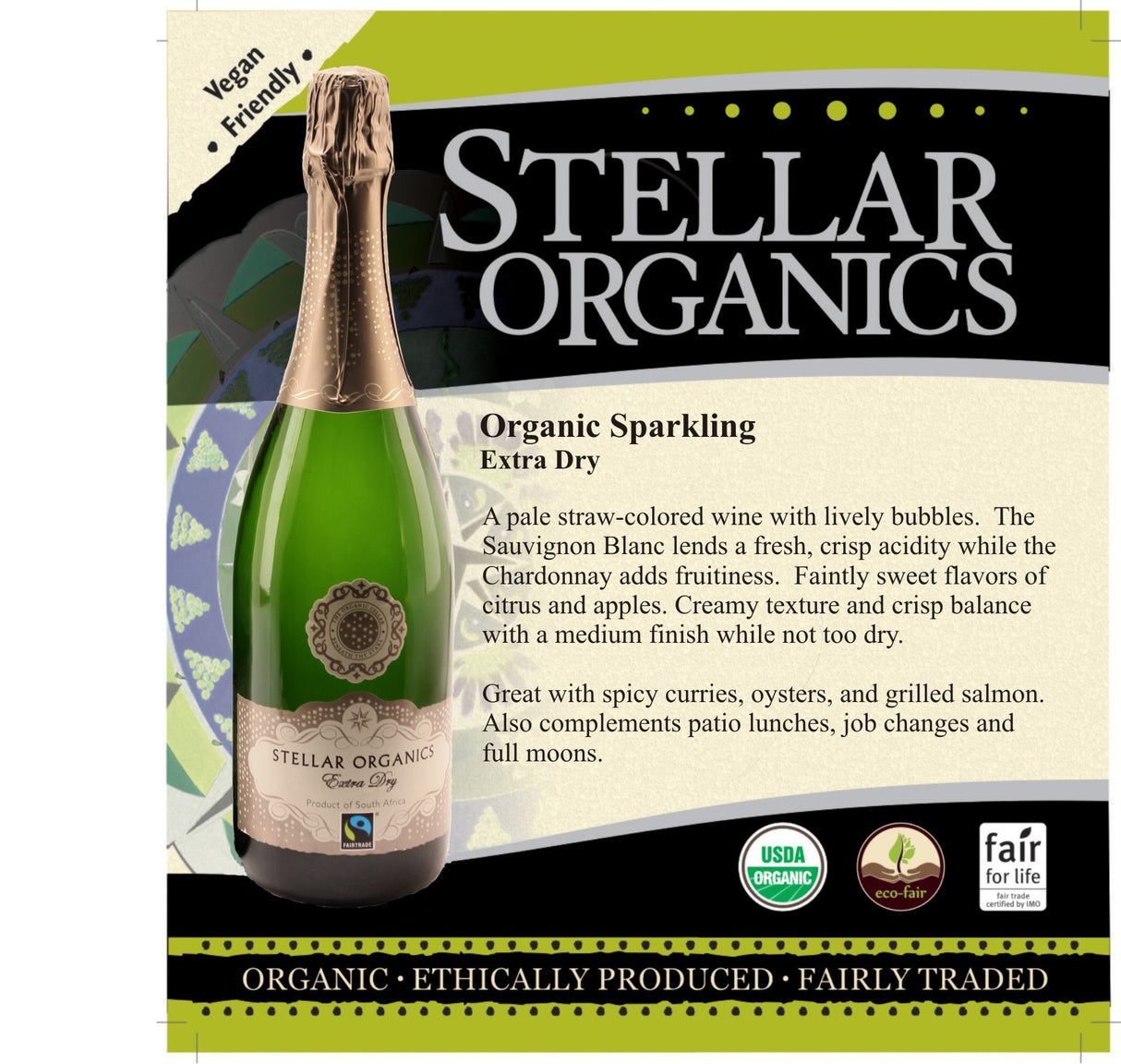 Stellar Organics Extra Dry Sparkling Wine | Free Shipping on orders $400+