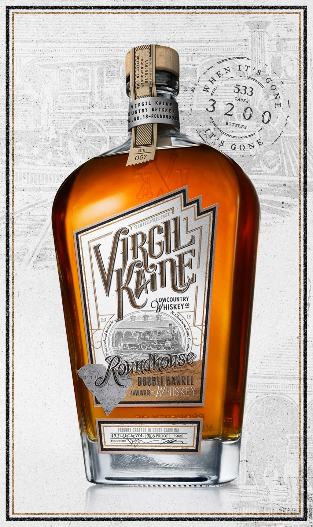 Virgil Kaine Limited Edition Roundhouse Double Barrel Whiskey | Free Shipping on orders $400+