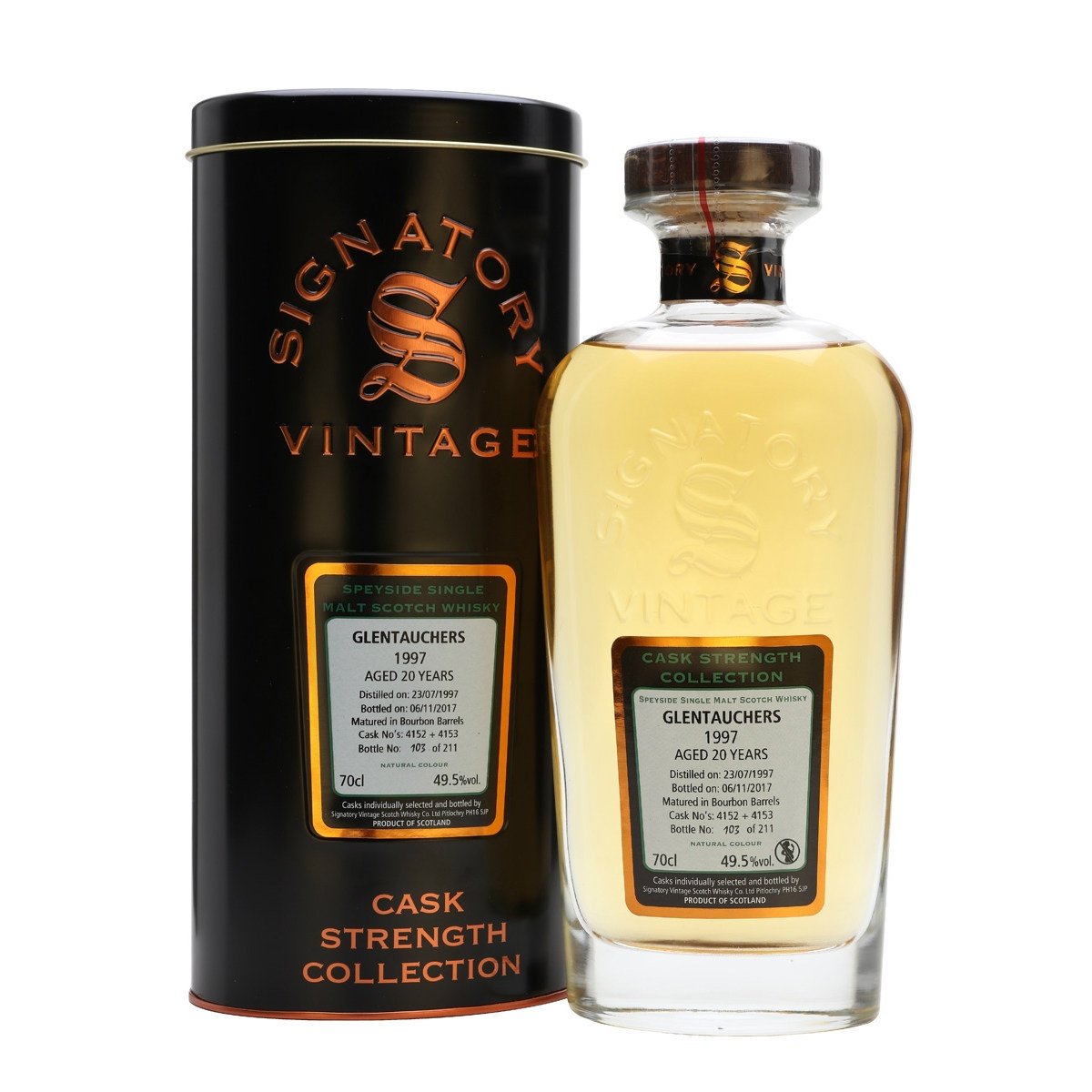 Glentauchers 20 yrs Speyside Cask Strength Signatory Single Malt Scotch Whisky | Free Shipping on orders $400+