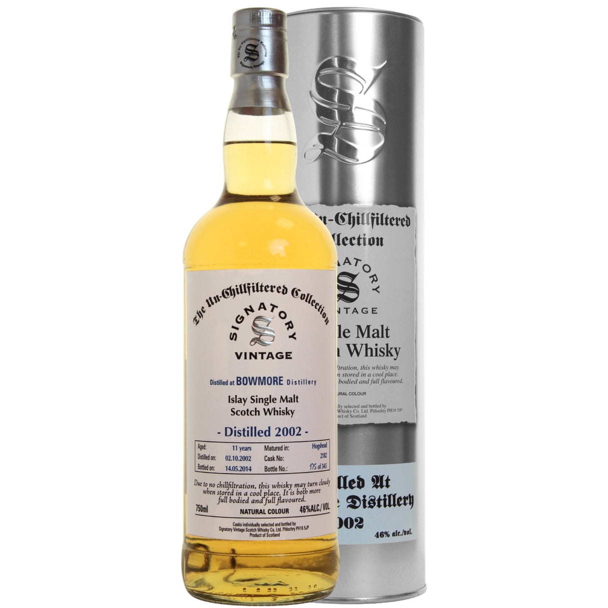 Bowmore Bourbon 11 yrs Islay Unchillfiltered Signatory Single Malt Scotch Whisky | Free Shipping on orders $400+