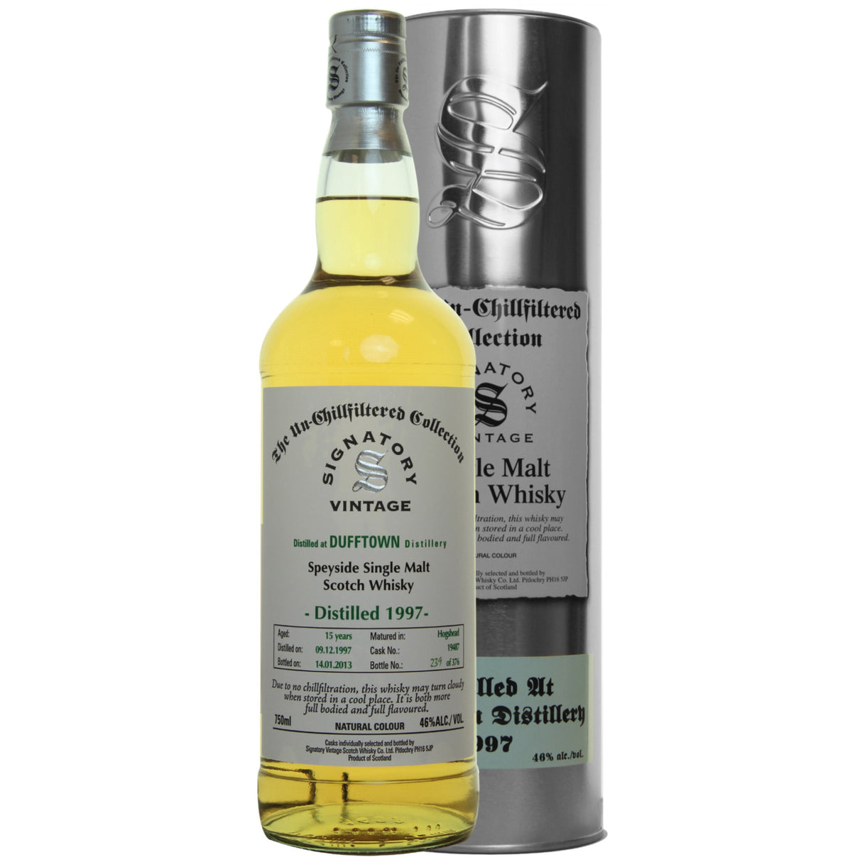Dufftown 15 yrs Speyside Unchillfiltered Signatory Single Malt Scotch Whisky | Free Shipping on orders $400+